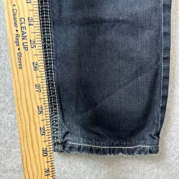 BKE Carter Jeans Mens 32 Straight Leg Y2K Ridged Denim Biker Thick Stitch Rodeo - Picture 10 of 11